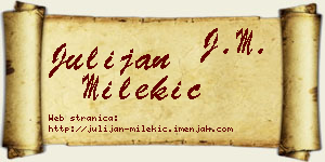 Julijan Milekić vizit kartica